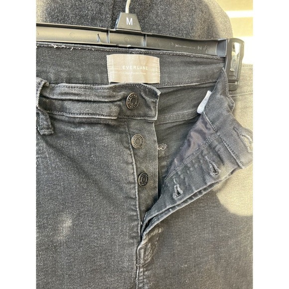 Everlane High Rise Slim Straight Jeans Womens Size 32 Washed Black - Picture 4 of 4